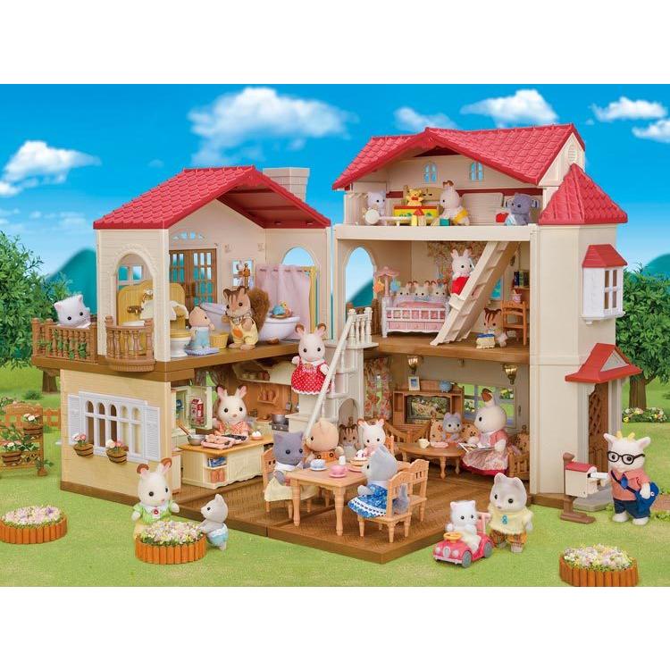 Sylvanian Families Big House With A Red Roof -The Attic Is A Secret Room- Ha-51