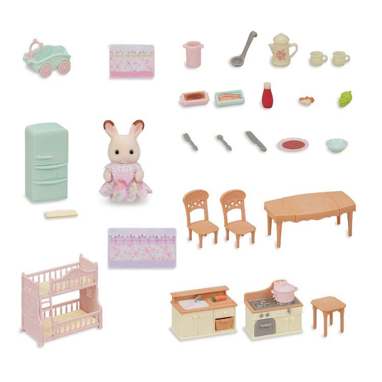 Sylvanian Families Big House With Red Roof Recommended Furniture Set -Kotokoto Cooking- Se-210