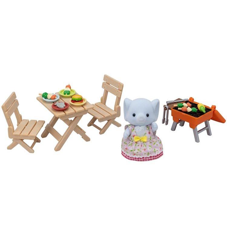 Sylvanian Families Blue Sky Bbq Set - Elephant Girl - Df-16