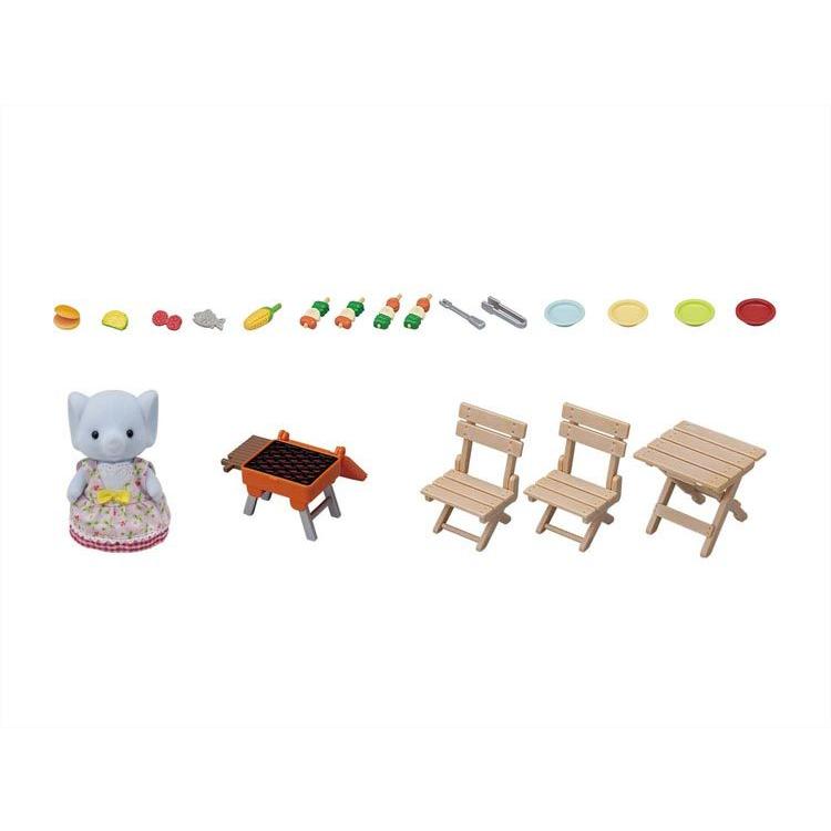 Sylvanian Families Blue Sky Bbq Set - Elephant Girl - Df-16