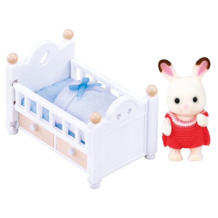 Sylvanian Families Chocolate Rabbit Baby Furniture Set Uk+5017