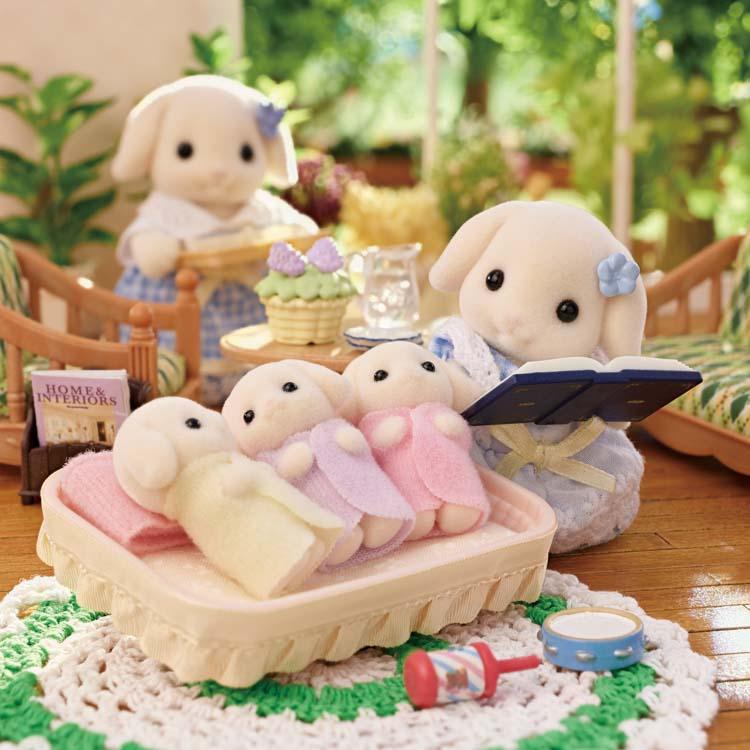 Sylvanian Families Flower Set - Flora Rabbit Siblings - Df-25