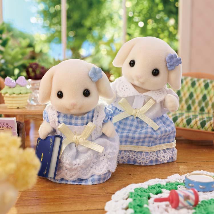 Sylvanian Families Flower Set - Flora Rabbit Siblings - Df-25