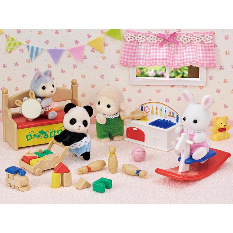 Sylvanian Families Toy Set - White Rabbit And Baby Panda - Df-20