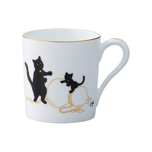 Tableware Mug Okura Touen Black Cat Parent and Child - Auspicious Story - II Mug "Koma from Gourd"