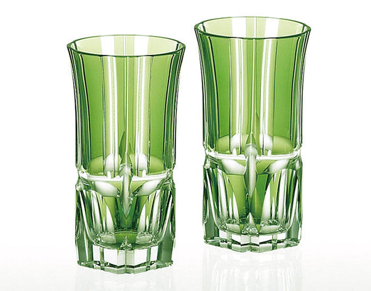 Kagami Crystal Edo Kiriko Glass Green 2511