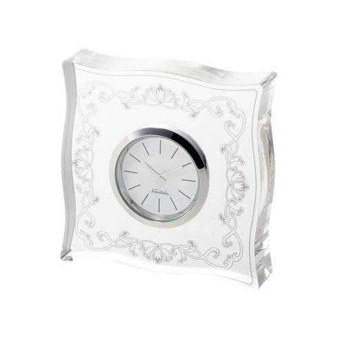 Clock Noritake NORITAKE MAISON COLLECTION "Maison Collection" Hampshire Platinum Table Clock (Square) (Made of Acrylic)