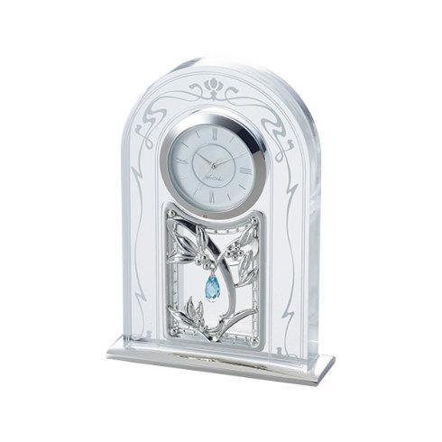 Clock Noritake NORITAKE MAISON COLLECTION "Maison Collection" Art Nouveau Platinum Table Clock (Dome Type) (Made of Acrylic)