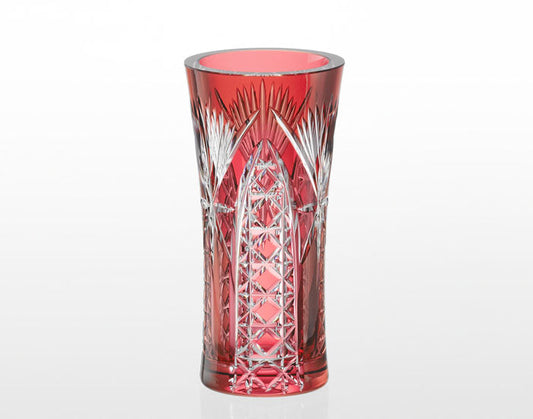 Kagami Crystal Edo Kiriko Vase Red F308-2672-CAU