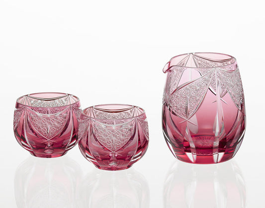 Kagami Crystal Edo Kiriko Glass Red JPS71-2908-CAU