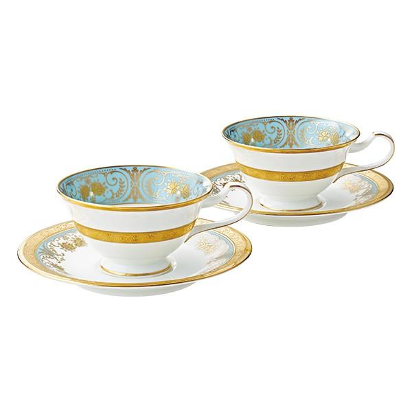 Tableware Cup NORITAKE Georgian Turquoise Tea/Coffee Bowl Pair Set