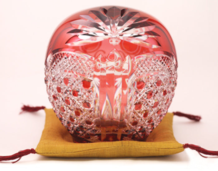 Kagami Crystal Edo Kiriko Ornament Red Q337-2303-CAU