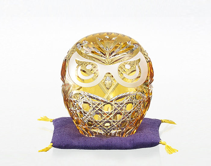 Kagami Crystal Edo Kiriko Ornament Yellow Q338-2899-CUM