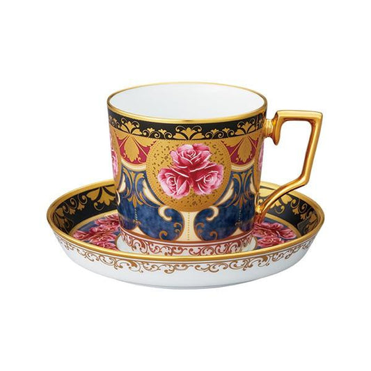 Tableware Cup NORITAKE Homage Collection Coffee Bowl and Plate (Colored Rose Pattern)