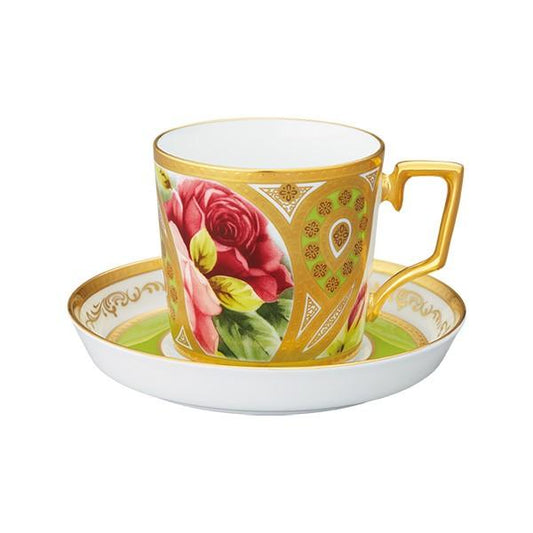Tableware Cup Noritake NORITAKE Homage Collection Coffee Bowl and Plate (Wakakusa Illustrated Rose Pattern)