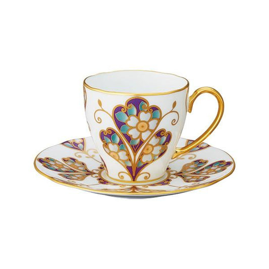 Tableware Cup Noritake NORITAKE Homage Collection Coffee Bowl and Plate (Mica Gold Flower Pattern)