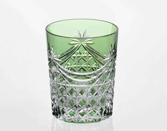 Kagami Crystal Edo Kiriko Glass Green T370-2835-CGR