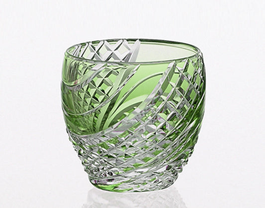Kagami Crystal Edo Kiriko Glass Green T535-2044-CGR