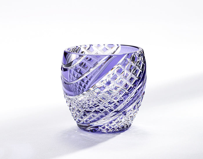 Kagami Crystal Edo Kiriko Glass Purple T535-2044-CMP