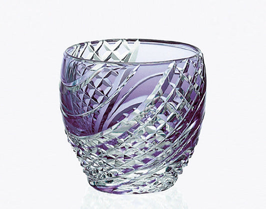 Kagami Crystal Edo Kiriko Glass Purple T535-2044-CMP