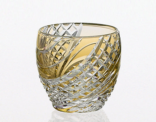 Kagami Crystal Edo Kiriko Glass Yellow T535-2044-CUM