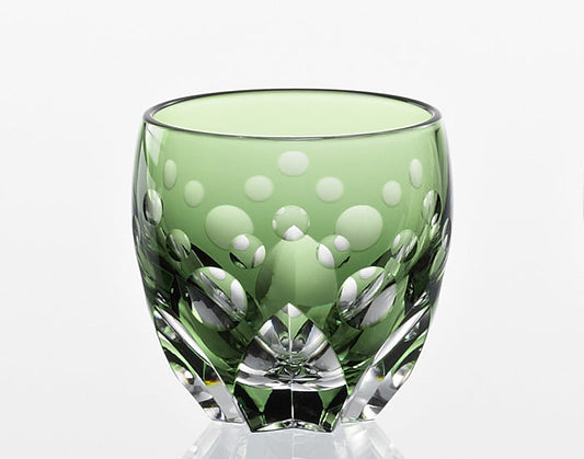 Kagami Crystal Edo Kiriko Glass Green T535-2838-CGR