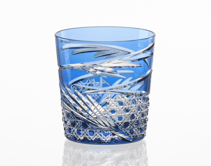 Kagami Crystal Edo Kiriko Glass Blue T577-2944-CCB