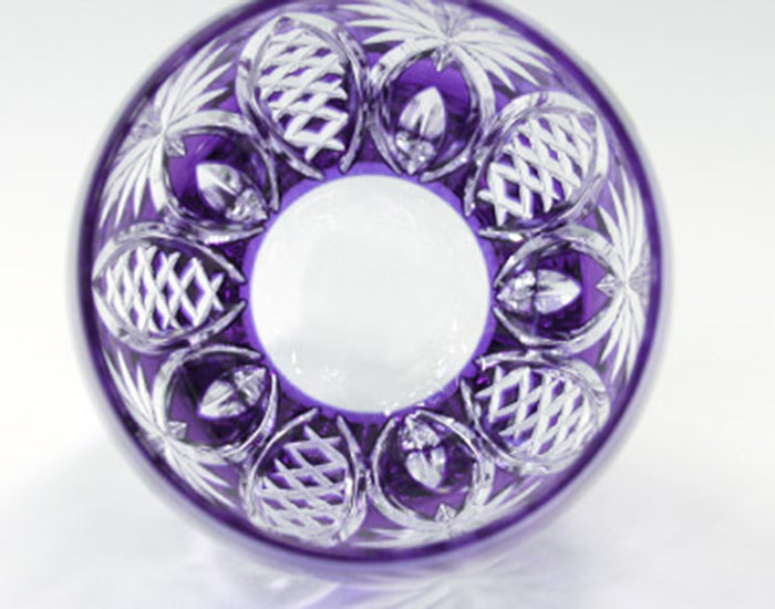 Kagami Crystal Edo Kiriko Glass Purple T727-2668-CMP