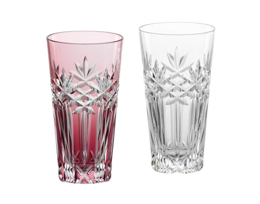 Kagami Crystal Edo Kiriko Glass Red White TPS544-2949-AC