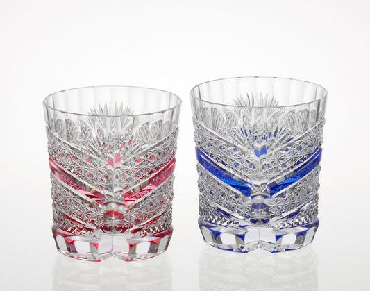 Kagami Crystal Edo Kiriko Glass Blue TPS685-2524-AB