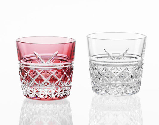 Kagami Crystal Edo Kiriko Glass Red and White TPS736-2948-AC