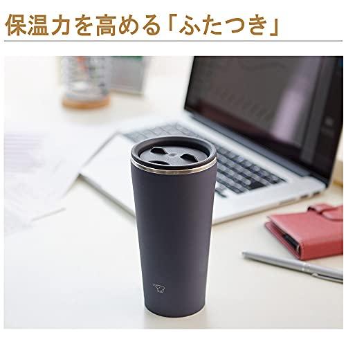 ZOJIRUSHI Stainless Steel Tumbler with Lid, Heat/Cold 0.45L SX-FA45-BM, Slate Black