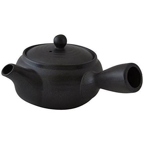 Flat Teapot  Black Banko Ware