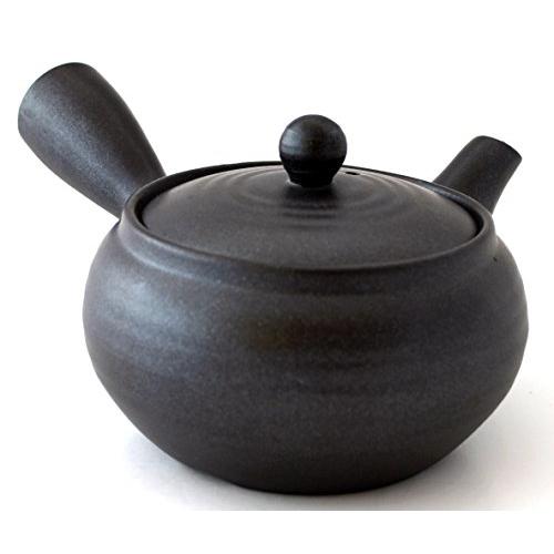 Flat Teapot  Black Banko Ware