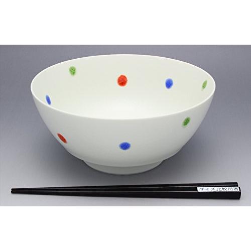 Arita Ware Ultimate Ramen Bowl Harajyu Ceramics Tricolor Polka Dots White R0274