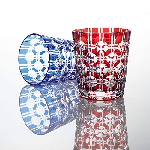 NARUMI Glassworks Eternity Rock Glass Pair Blue & Red 250cc GW6057-2270