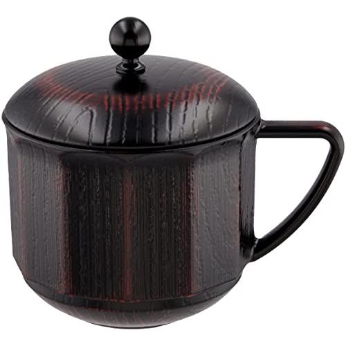 Bowl: Fukui Craft Totte Diamond Cup With Lid Lacquerware Akebonai Black 10.6X8Xh9.6Cm 215Cc 3-183-4