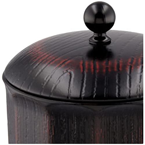 Bowl: Fukui Craft Totte Diamond Cup With Lid Lacquerware Akebonai Black 10.6X8Xh9.6Cm 215Cc 3-183-4