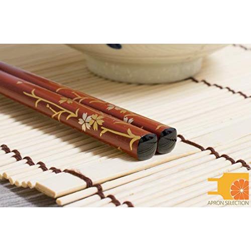 Hashimoto-Kousaku Sikkiten Wajima Urushi Chopsticks Natural Lacquer Setsugetsu Fuuka Thread Cherry Blossom Vermillion Paulownia Box Made in Japan 414397