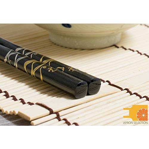 Hashimoto-Kousaku Sikkiten Wajima Urushi Chopsticks Natural Lacquer Setsugetsu Fuuka Wave Bird Black Paulownia Box Made in Japan 414489