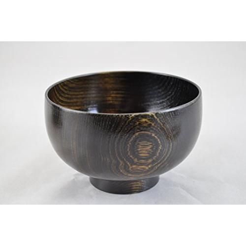Yamanaka Lacquerware Kashoan Wooden Soup Bowl Stopper Cloth Bag Black Suri So-351