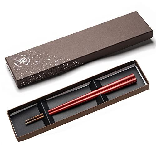 Kasyou Studio Kasho Kobo Urushi Health Chopsticks Noto Hiba Lacquer Coating (Vermilion / 21.3cm / Made in Japan) Luxury Kaga Makie Stylish Chopsticks (Makeup)