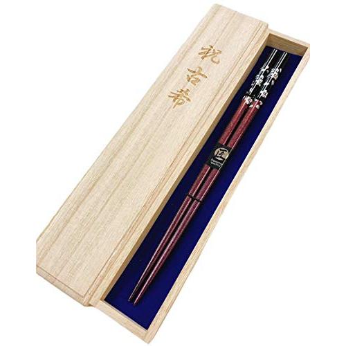 Chopsticks, silver cherry blossom, purple, non-slip, paulownia box and wrapping included, antique celebration, ancient gift, gift [3]
