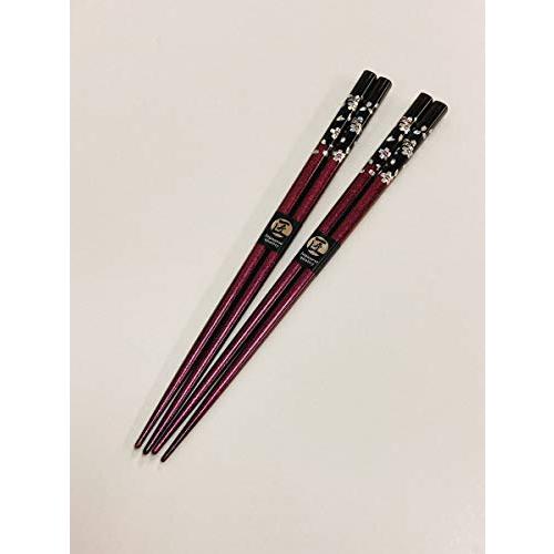 Couple chopsticks, silver cherry blossom, purple, unisex size, with design paulownia box and wrapping, ancient, ancient celebration, gift, grandpa, grandma [64]