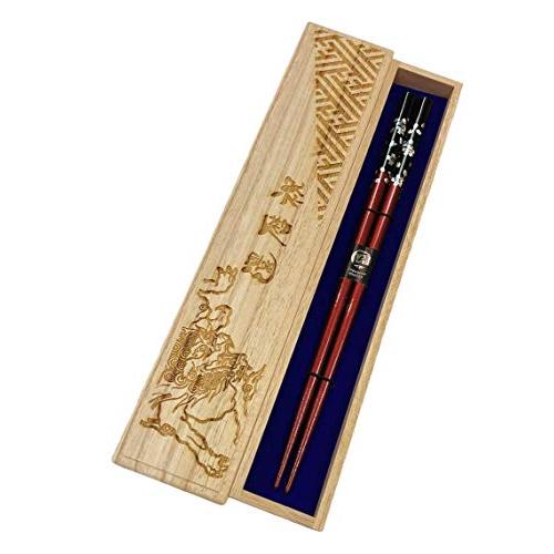 Chopsticks, silver cherry blossom, red, unisex size, with design paulownia box and wrapping, 60th birthday, 60th birthday gift, gift [69]