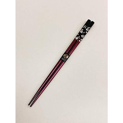 Chopsticks, silver cherry blossoms, purple, with paulownia box, paper towels, and wrapping, Kouki Kouki celebration gift [3-2]