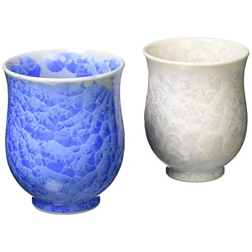 Teacup set Blue/White Flower Crystal Kyoto Ware Kiyomizu Ware