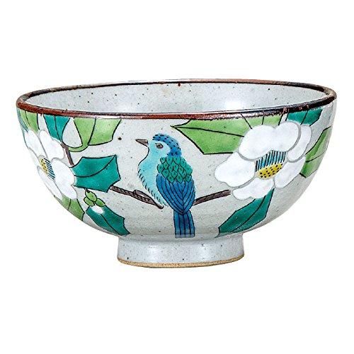 Japanese Tableware Kutani Ware Married Couple Bowl Camellia And Bird Ak5-0479