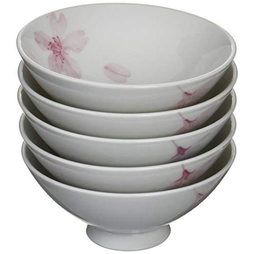 Ale-Net Rice Bowl, Cherry Blossom Printed Nakahira, Set Of 5