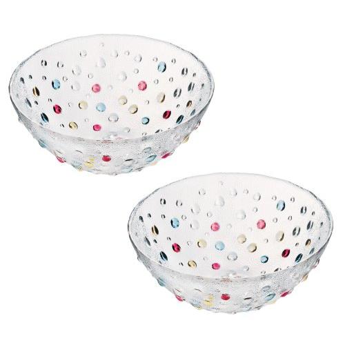 Dansk Bubble Confetti Pair Medium Bowl 791268/2 Glass Scandinavian Design